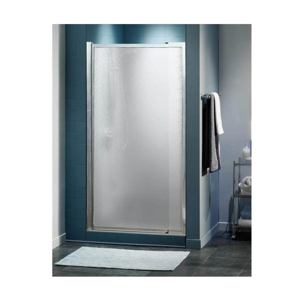 Pivolok Deluxe 28-32.5 in. x 64.5 in. Pivot Alcove Shower Door with Hammer Glass in Chrome