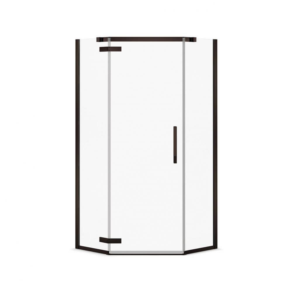 Davana Neo-angle 38 in. x 38 in. x 75 in. Pivot Corner Shower Door with Clear Glass in Dark Bronze