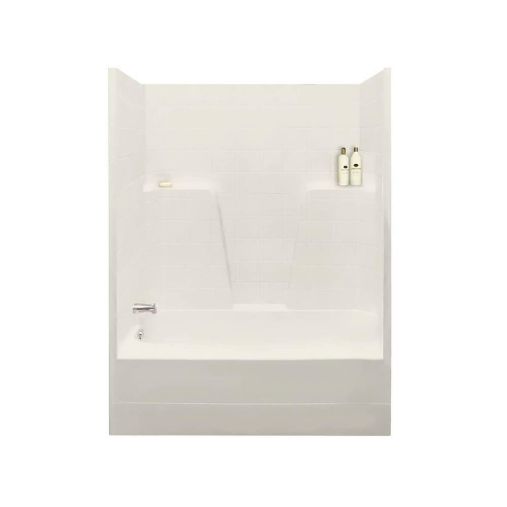 TSTEA60 60 in. x 34 in. x 78 in. 1-piece Tub Shower with Whirlpool Left Drain in Biscuit