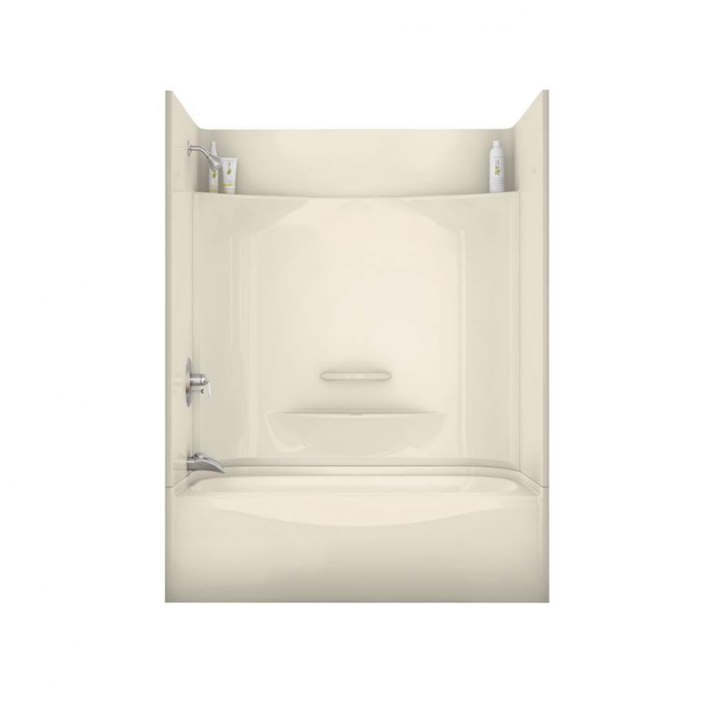 KDTS 59.875 in. x 30.125 in. x 77.5 in. 4-piece Tub Shower with Left Drain in Bone