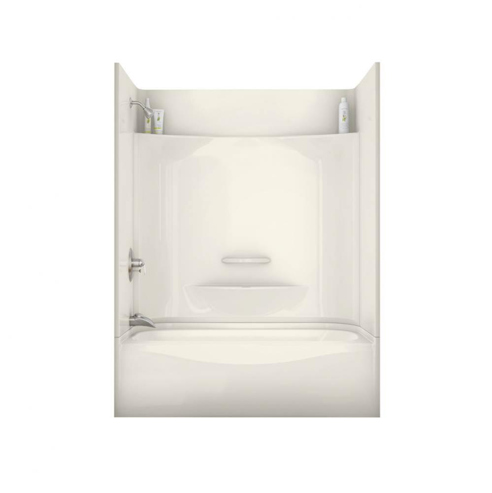 KDTS 59.875 in. x 30.125 in. x 77.5 in. 4-piece Tub Shower with Whirlpool Left Drain in Biscuit