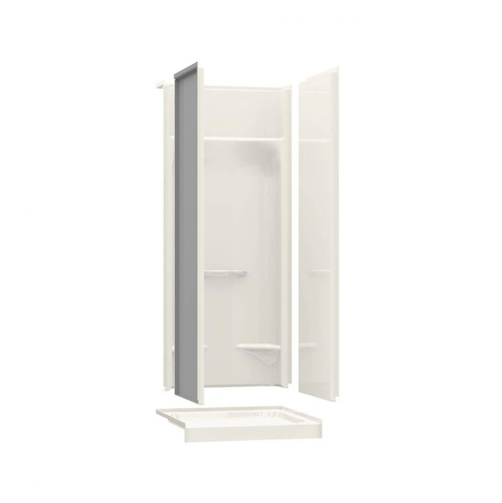 KDS AFR 31.875 in. x 32 in. x 79.5 in. 4-piece Shower with No Seat, Center Drain in Biscuit