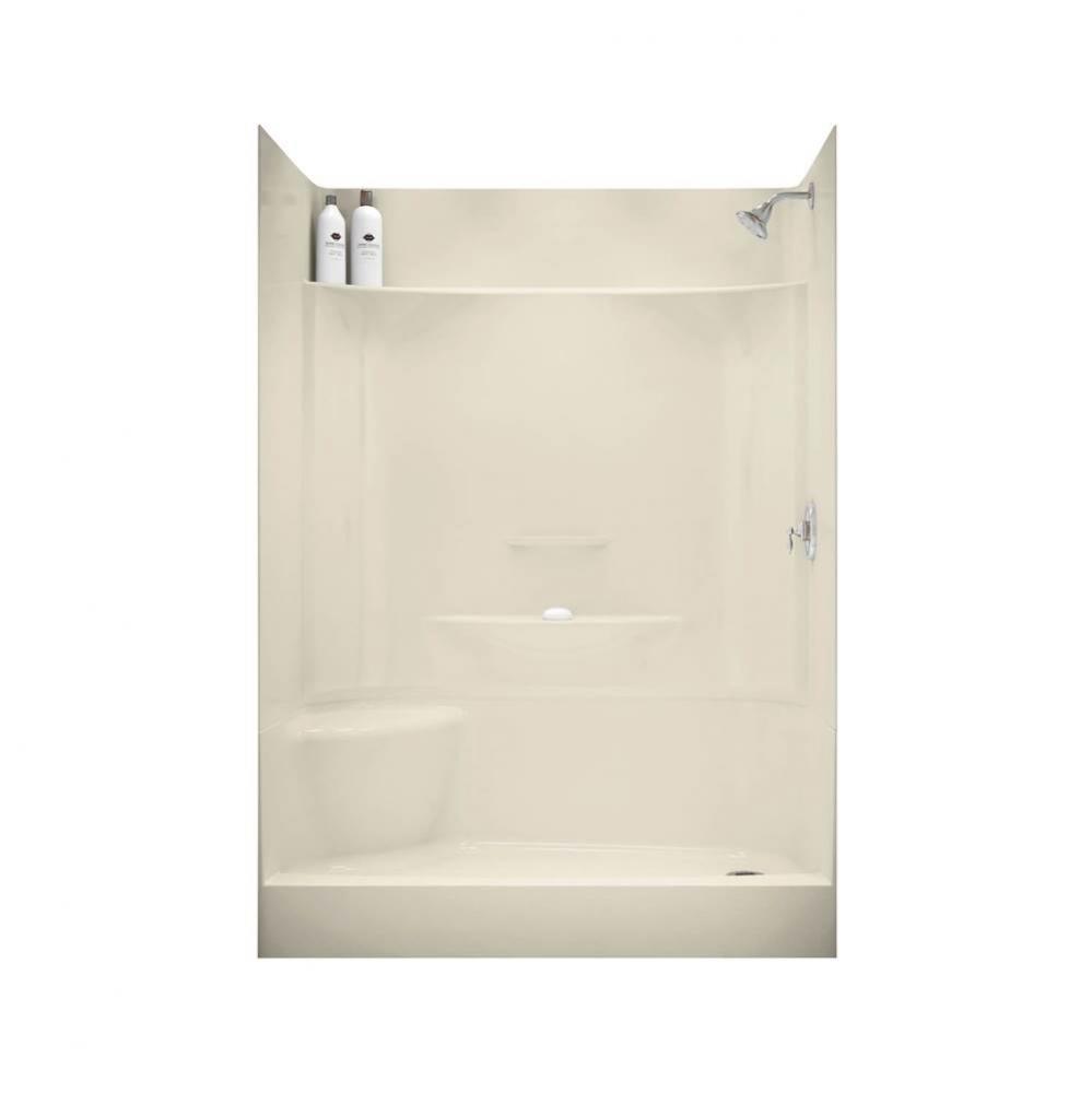 KDS 59.75 in. x 30 in. x 80.125 in. 4-piece Shower with No Seat, Center Drain in Bone