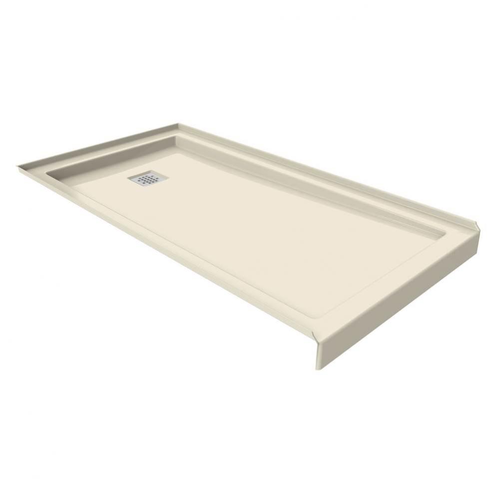 B3 Base 6036 Square Drain Alcove-Deep Installation Bone / Natural