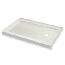 Maax 410006-541-001-002 - B3Round 6036 Acrylic Alcove Shower Base in White with Anti-slip Bottom with Right-Hand Drain