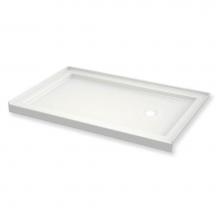 Maax 410004-541-001-001 - B3Round 6030 Acrylic Alcove Shower Base in White with Anti-slip Bottom with Left-Hand Drain