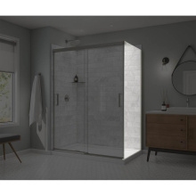 Maax 136561-900-305-000 - Incognito 76 Return Panel for 36 in. Base with Clear glass in Brushed Nickel