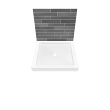 Maax 410000-505-001-000 - B3Round 3636 Acrylic Wall Mounted Shower Base in White with Center Drain