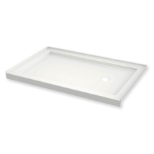 Maax 410004-541-001-002 - B3Round 6030 Acrylic Alcove Shower Base in White with Anti-slip Bottom with Right-Hand Drain