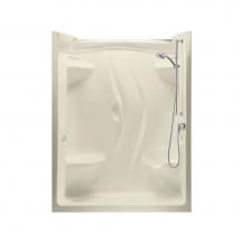 Maax 101142-SL-000-004 - Stamina 60-II 59.5 in. x 35.75 in. x 76.38 in. 2-piece Shower with Left Seat, Left Drain in Bone