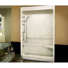 Maax 101150-SL-000-001 - Allegro I 59.25 in. x 33 in. x 84.63 in. 3-piece Shower with Left Seat, Right Drain in White