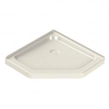 Maax 101424-000-007 - NA 40.125 in. x 40.125 in. x 4.125 in. Neo-Angle Corner Shower Base with Center Drain in Biscuit