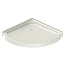 Maax 101429-000-007 - R 36.125 in. x 36.125 in. x 4.125 in. Round Corner Shower Base with Center Drain in Biscuit