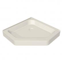 Maax 105043-000-007 - NA 38.125 in. x 38.125 in. x 6.125 in. Neo-Angle Corner Shower Base with Center Drain in Biscuit