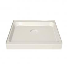 Maax 105050-000-007 - SQ 31.75 in. x 32.125 in. x 6.125 in. Square Alcove Shower Base with Center Drain in Biscuit