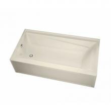 Maax 105512-L-103-004 - Exhibit 6032 IFS AFR Acrylic Alcove Left-Hand Drain Aeroeffect Bathtub in Bone