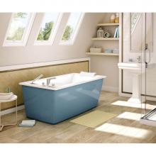 Maax 105571-055-024 - Optik F 60 in. x 32 in. Freestanding Bathtub with Aerofeel System End Drain in Glacier Blue