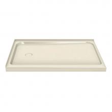 Maax 105594-R-000-004 - MAAX 59.75 in. x 36.25 in. x 4.125 in. Rectangular Corner Shower Base with Right Drain in Bone