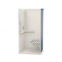 Maax 106068-R-000-007 - OPS-3636-RS L-BAR, VERTICAL BAR & Seat 36 in. x 36 in. x 76.625 in. 1-piece Shower with Right-