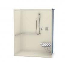 Maax 106081-L-000-004 - OPS-6036-RS - ADA/ANSI Compliant (with Seat) 60 in. x 36 in. x 76.625 in. 1-piece Shower with Left