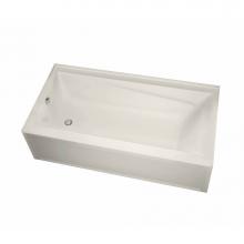 Maax 106175-L-103-007 - Exhibit 6042 IFS Acrylic Alcove Left-Hand Drain Aeroeffect Bathtub in Biscuit