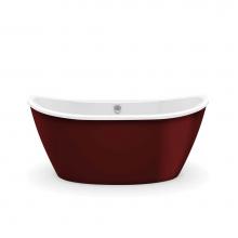 Maax 106192-000-073 - Delsia 60 in. x 32 in. Freestanding Bathtub with Center Drain in Ruby