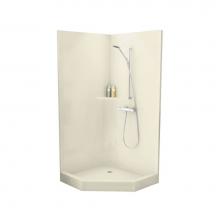 Maax 140009-000-004 - CSS40 41.5 in. x 41.5 in. x 77.5 in. 1-piece Shower with No Seat, Center Drain in Bone