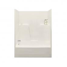 Maax 140107-L-003-007 - TSTEA60 60 in. x 34 in. x 78 in. 1-piece Tub Shower with Whirlpool Left Drain in Biscuit