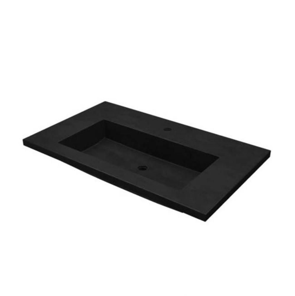 36'' Capistrano Vanity Top with Integral Trough in Charcoal - 8'' Widespread F