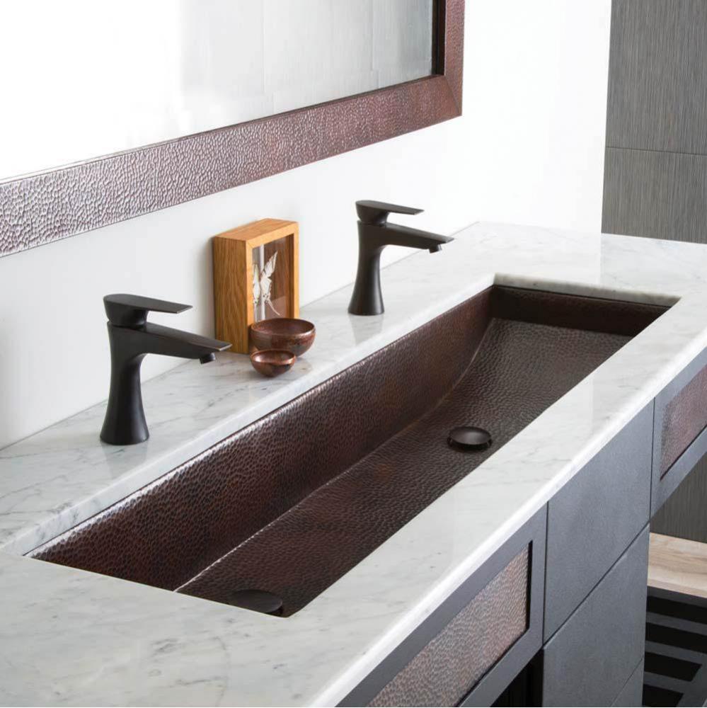 Trough 48 Bathroom Sink in Antique Copper