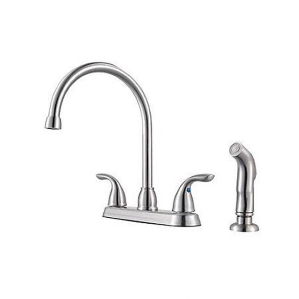 G136-500Y - Tuscan Bronze - Two Handle High Arc Kitchen Faucet with Spray