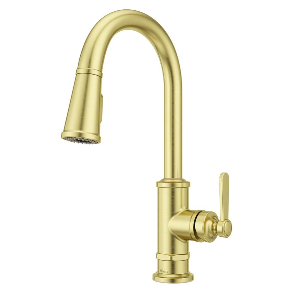 Port Haven 1-Handle Pull-Down Kitchen Faucet in Brushed Gold