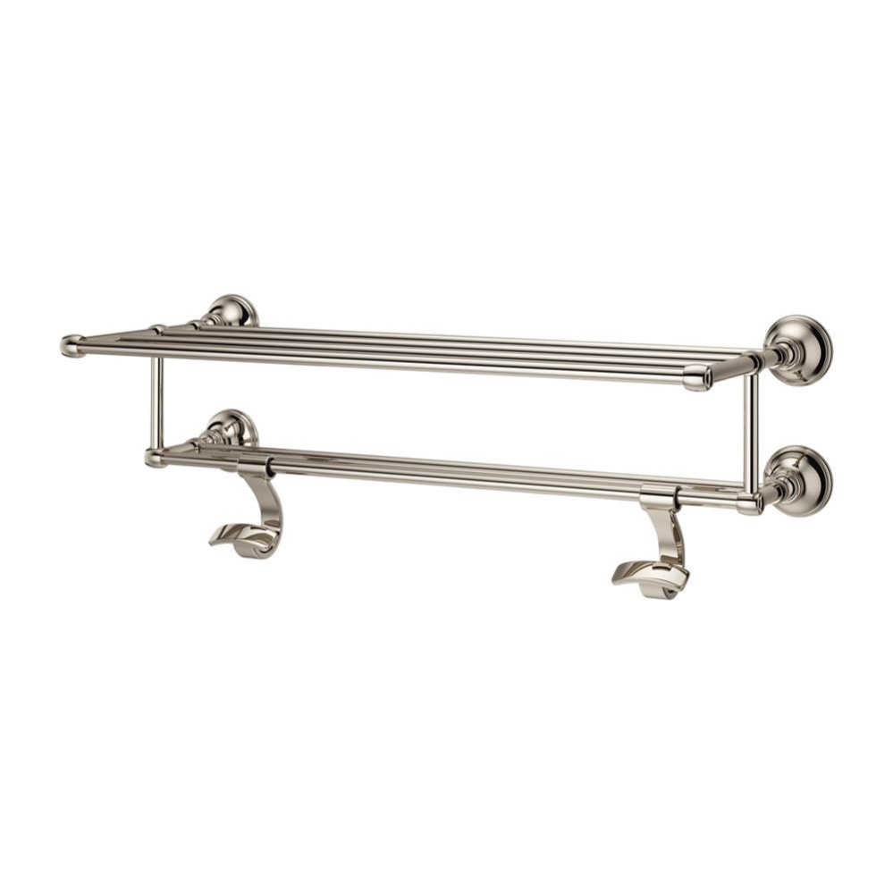 Tisbury 24'' Towel Rack with Two Hanging Hooks in Polished Nickel