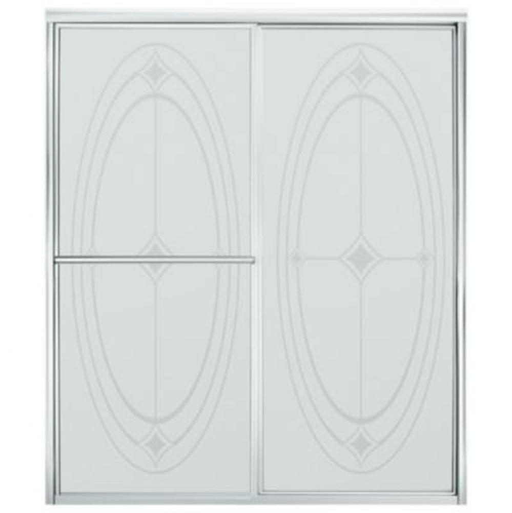 Deluxe Framed sliding shower door, 70'' H x 54-3/8 - 59-3/8'' W, with 1/8&apos