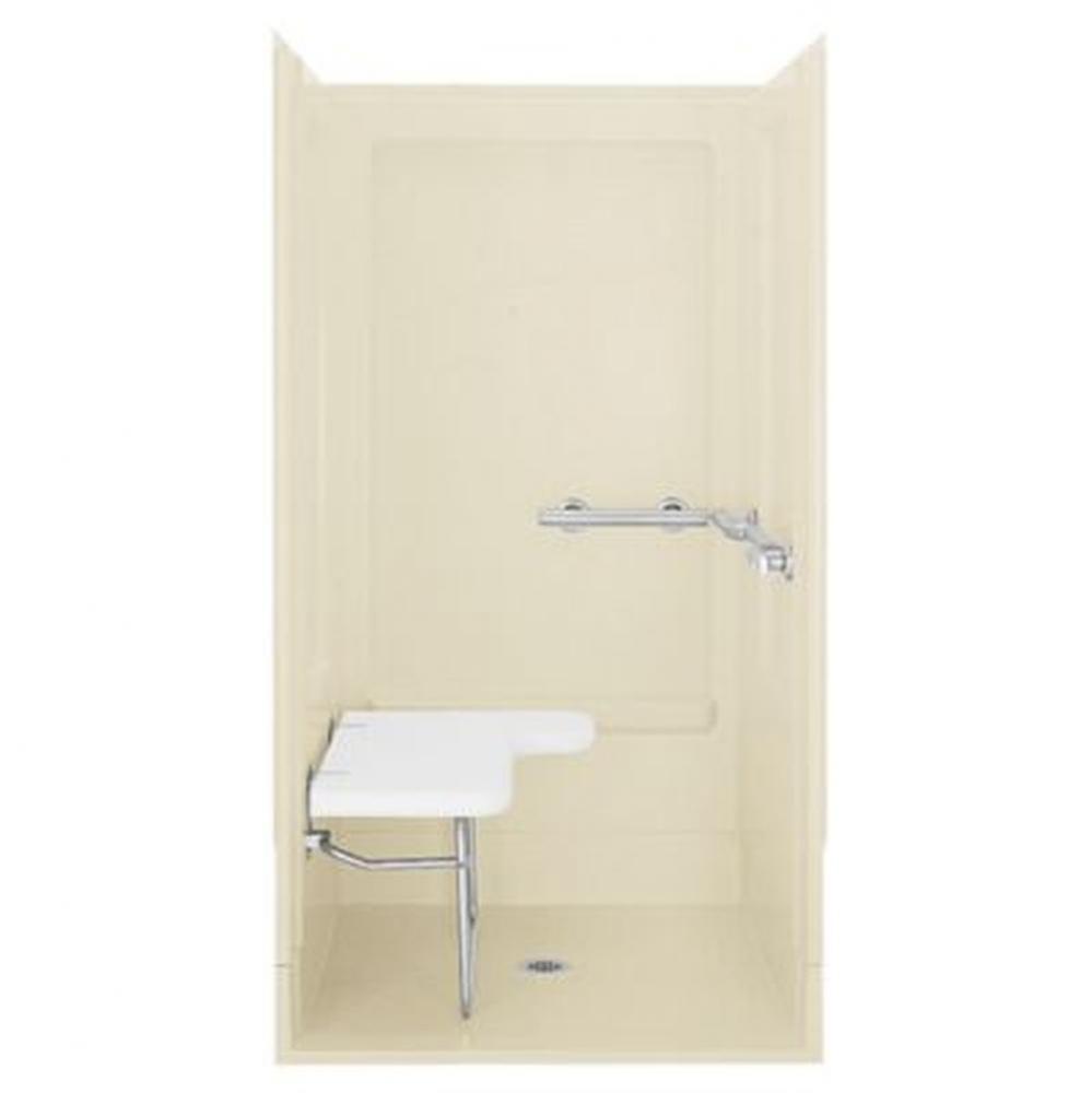 OC-SS-39 39-5/8'' x 39-3/8'' x 72'' transfer shower stall with seat