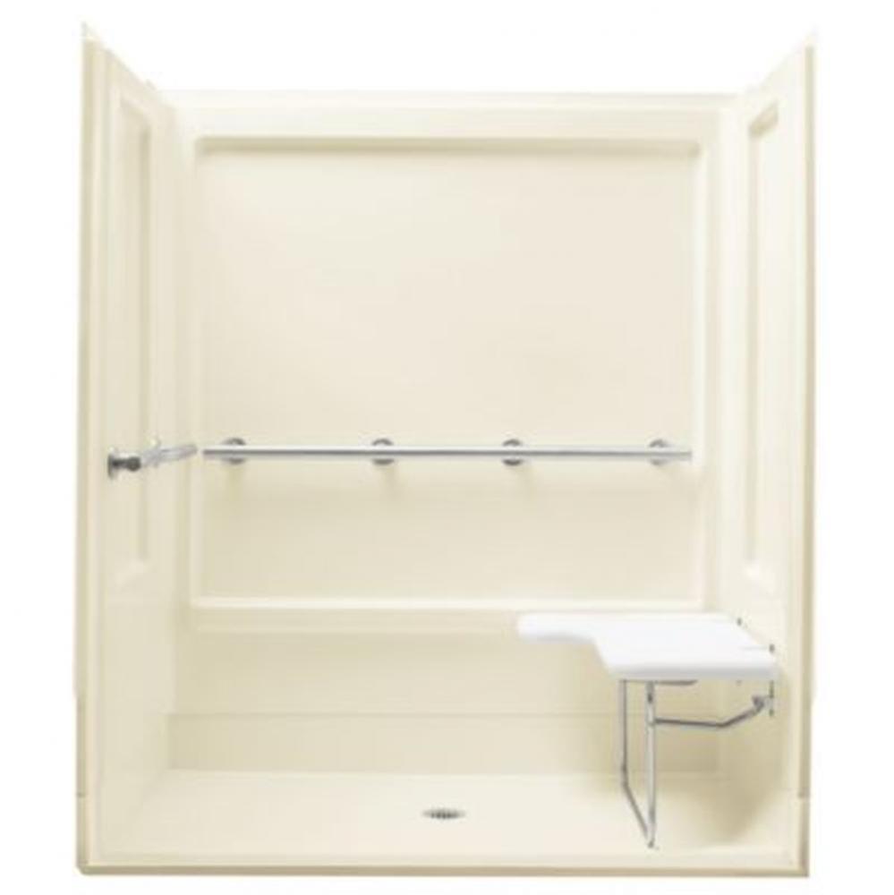 63-1/2'' x 39-3/8'' ADA shower with seat and grab bars