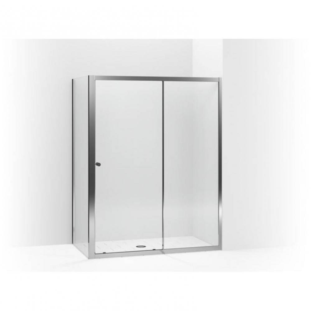 Whiston® Frameless sliding shower door, 73'' H x 56-7/8 - 58-7/8'' W, wit