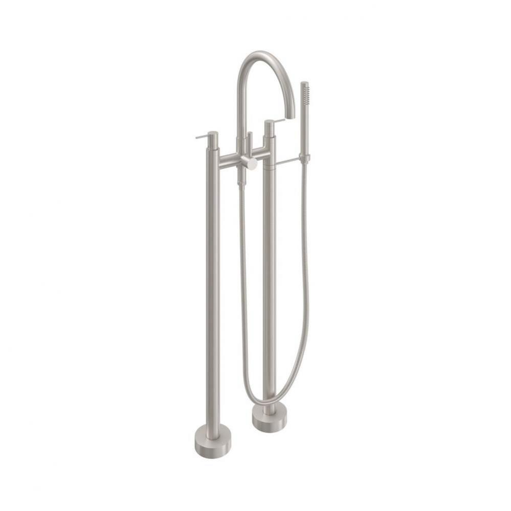 Contemporary Floor Mount Tub Filler - Carbon Fiber Insert