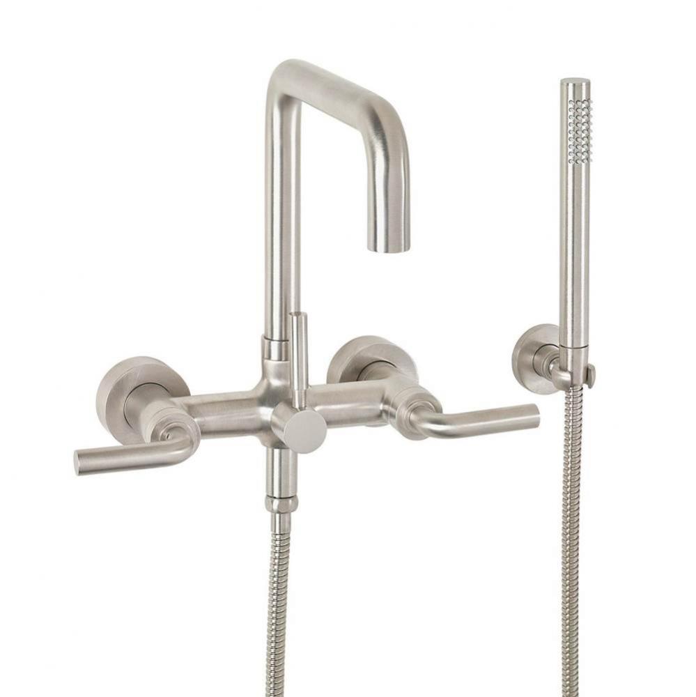 Contemporary Wall Mount Tub Filler - Knurled Insert