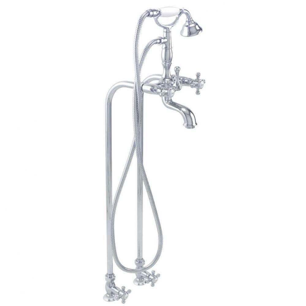 Deluxe Floor Mount ''Telephone'' Set with Customer Specified Handles