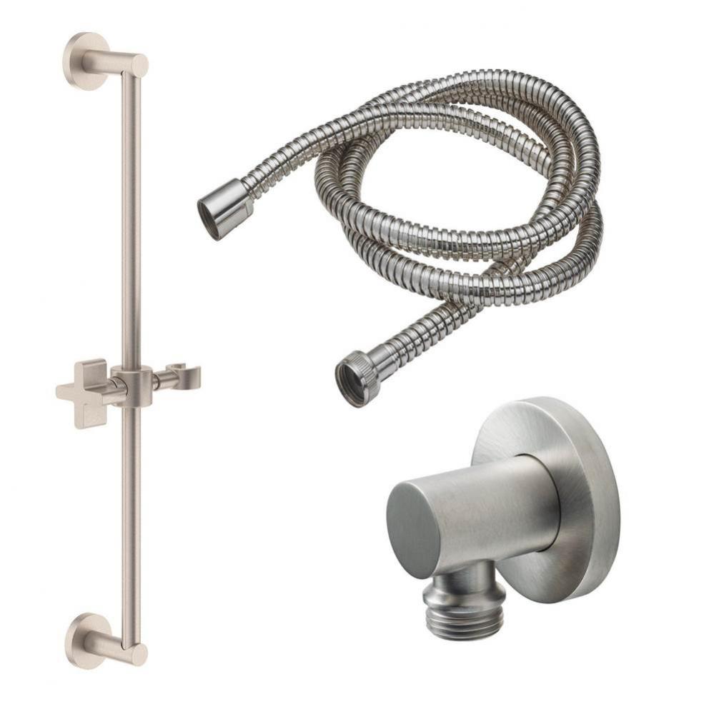 Slide Bar Handshower Kit - Cross Handle with Round Base