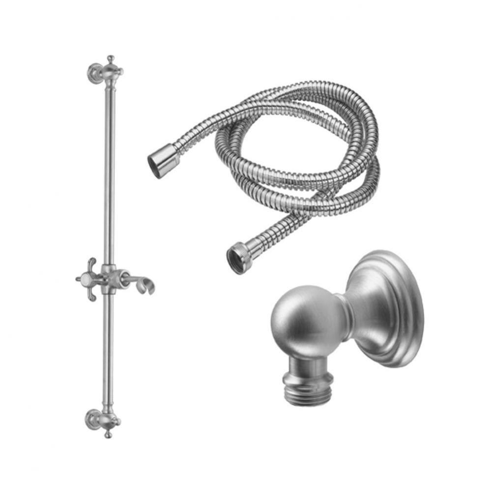 Slide Bar Handshower Kit  - Cross Handle With Line Base