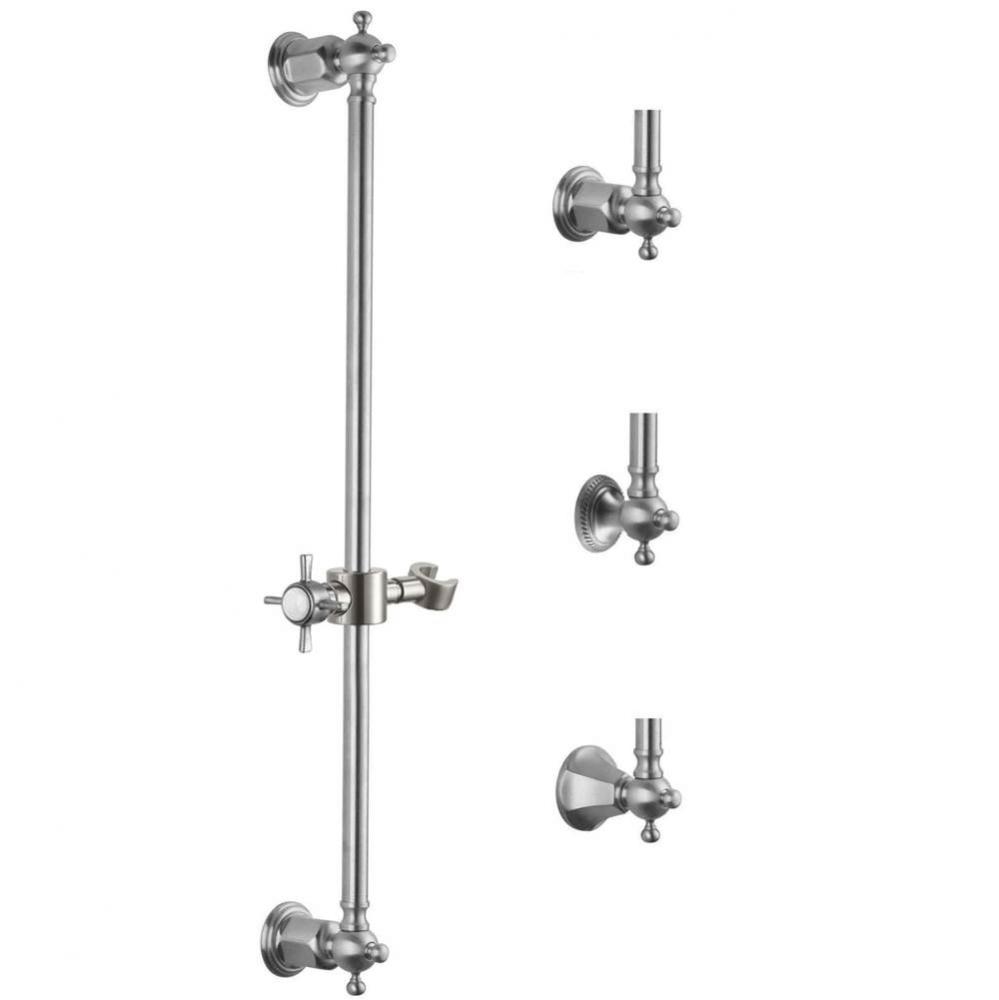 Wall Mounted Slide Bar - Crystral Lever And Escutcheon