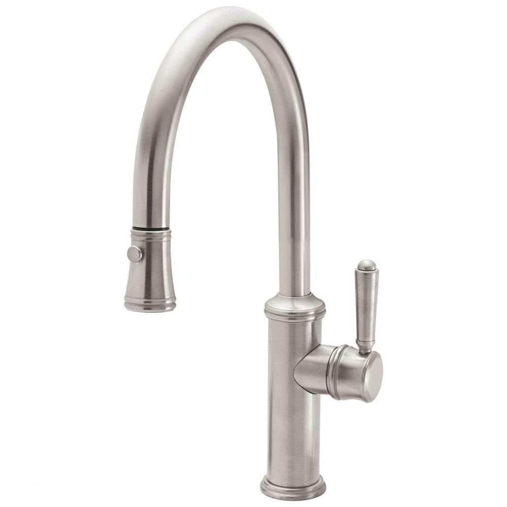 Pull-Down Kitchen Faucet with Squeeze or Button Sprayer - Low Arc Spout