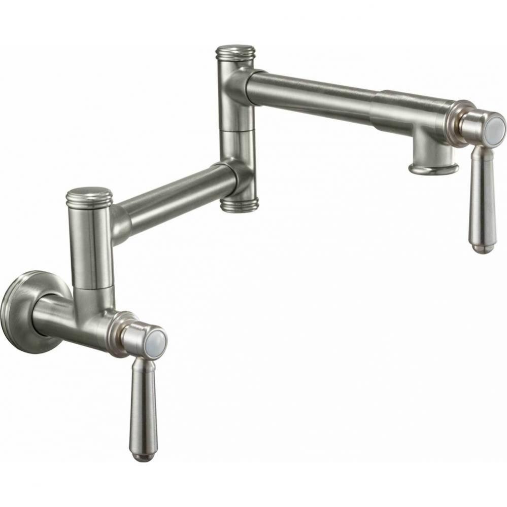 Pot Filler - Dual Handle Wall Mount - Traditional