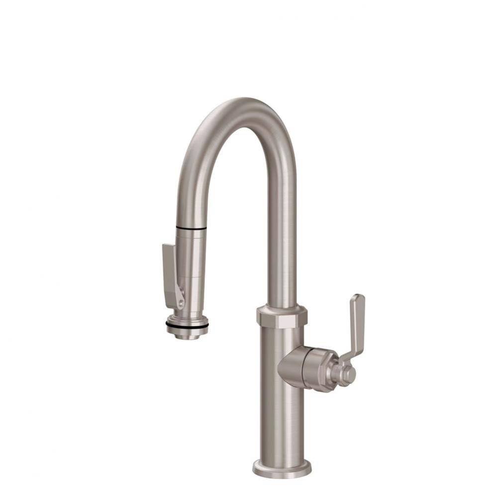 Pull-Down Prep/Bar Faucet with Squeeze Handle Sprayer