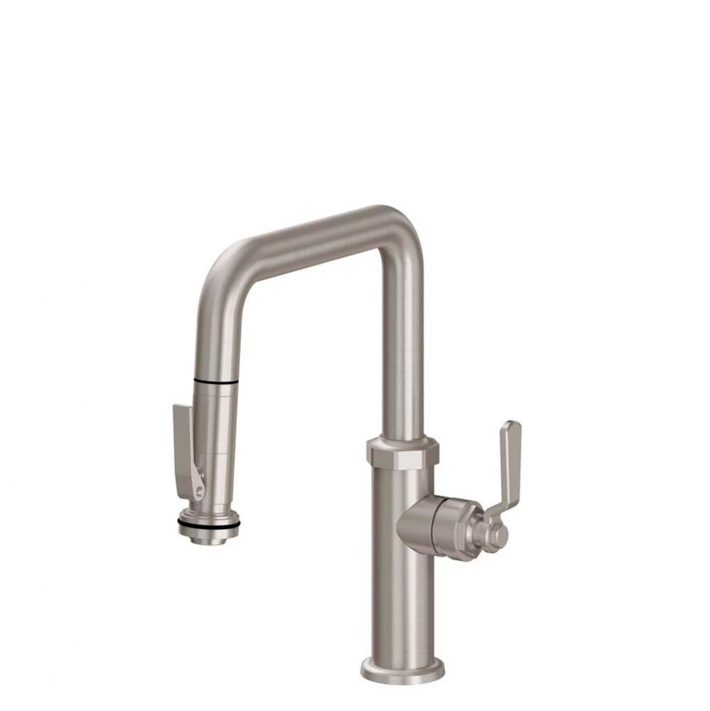 Pull-Down Kitchen Faucet with Squeeze Handle Sprayer - Quad Spout