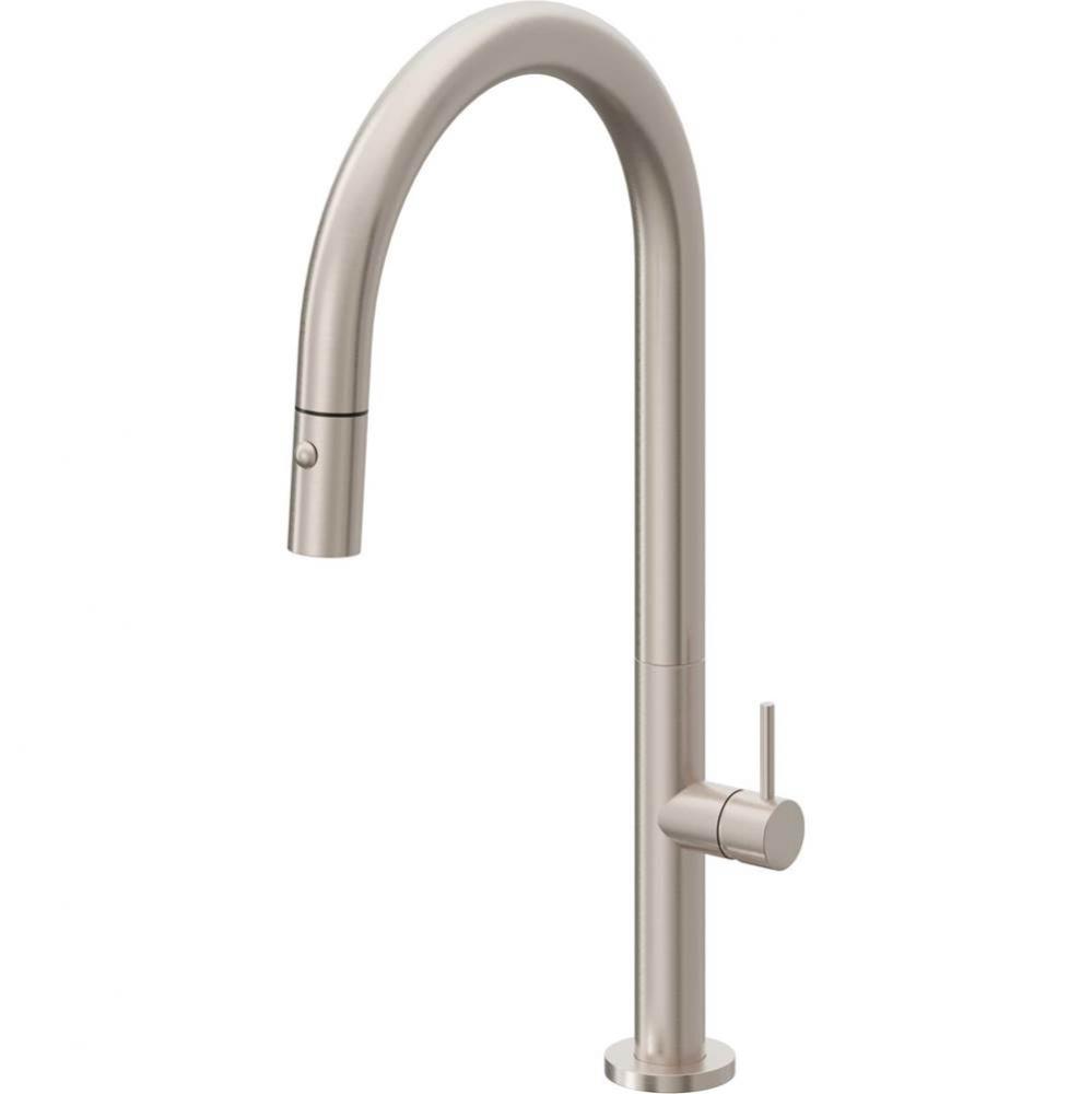 Pull-Down Kitchen Faucet with Button Sprayer  - High Arc Spout