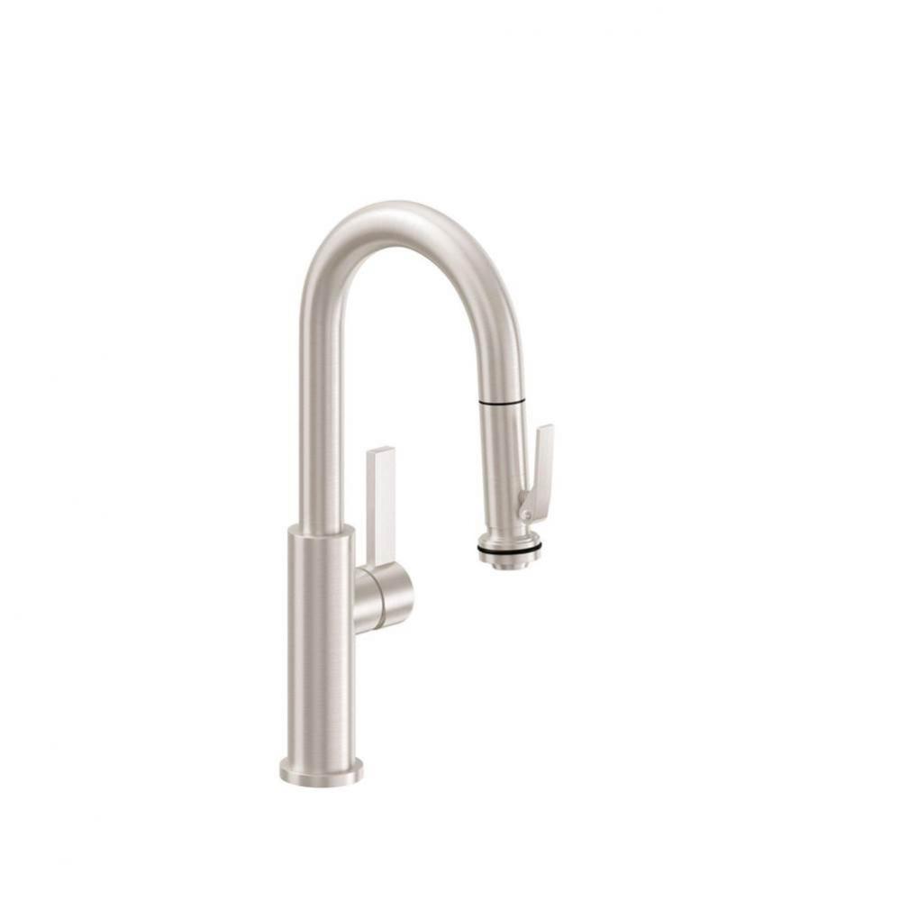 Pull-Down Prep/Bar Faucet with Squeeze Handle Sprayer