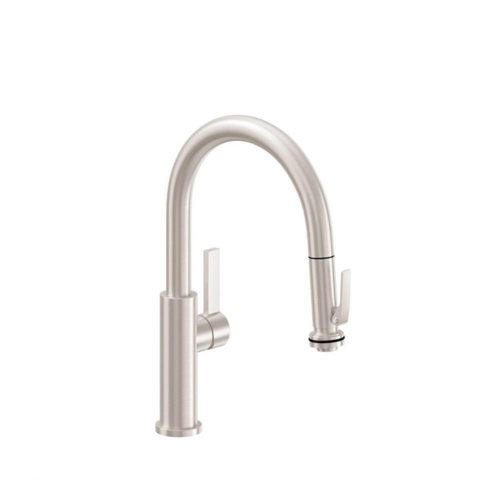 Pull-Down Kitchen Faucet with Squeeze Handle Sprayer - Low Spout